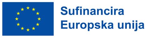 EU flag with circle of stars next to the text 'Sufinancira Evropska unija' indicating co-financing by the European Union